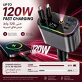 120W 4 IN 1 Retractable Car Fast Charger