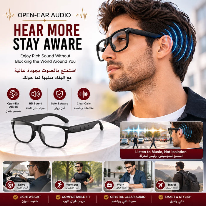 QMY3 Sleek Smart HD Audio Glasses with Bluetooth